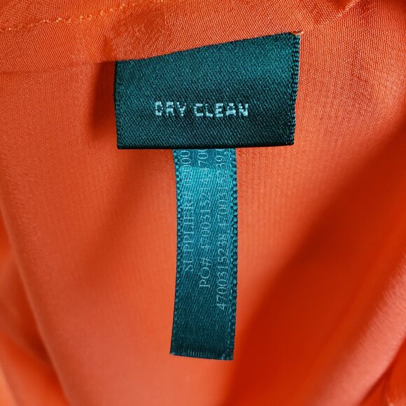 Ralph Lauren 100% Silk Top Oversized Boxy Fit Orange Red 2X Minimalist Lagenlook - Picture 8 of 10